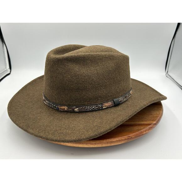 Stetson Hat Cowboy Fitted Mens X-Large Brown Wool Crushable Water Repellent USA - Picture 1 of 16